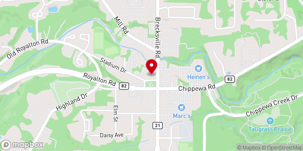 Map showing location of Brecksville United Methodist Church