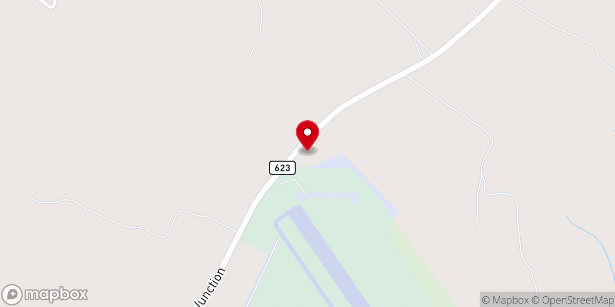Map showing location of Oak Grove Baptist Church