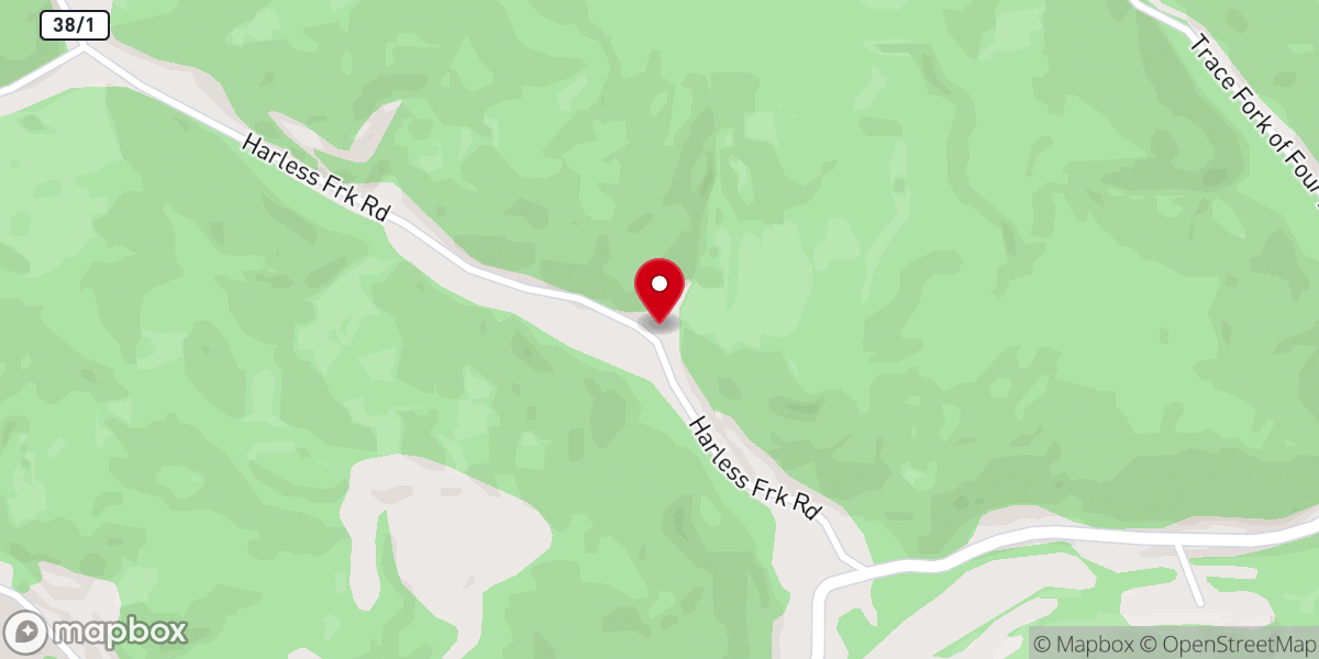 Map showing location of Fourmile Church