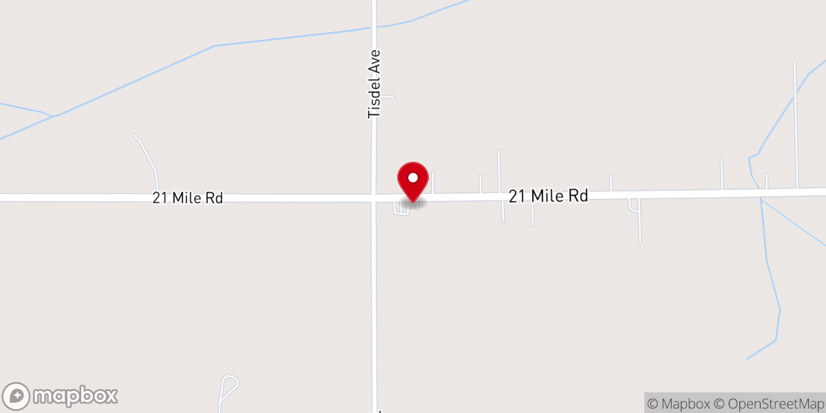 Map showing location of Huggard Bible Church
