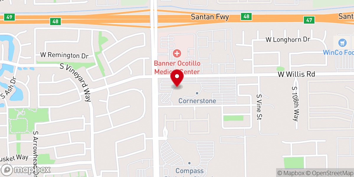 Map showing location of Cornerstone Church - Chandler