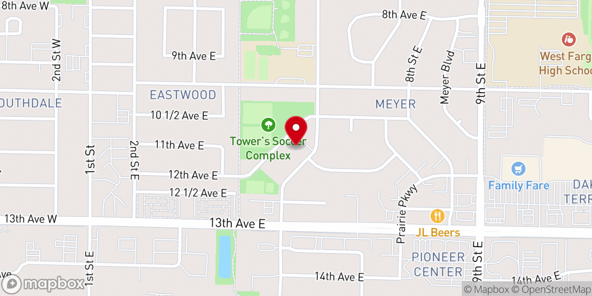 Map showing location of Flame of Faith United Methodist Church