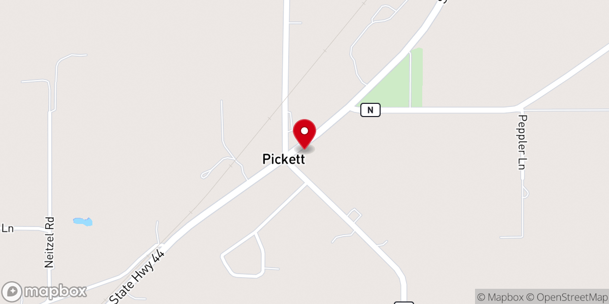 Map showing location of Pickett