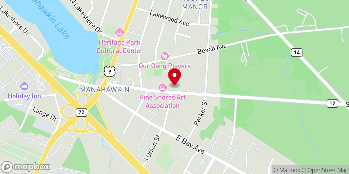 Map showing location of Manahawkin United Methodist Church