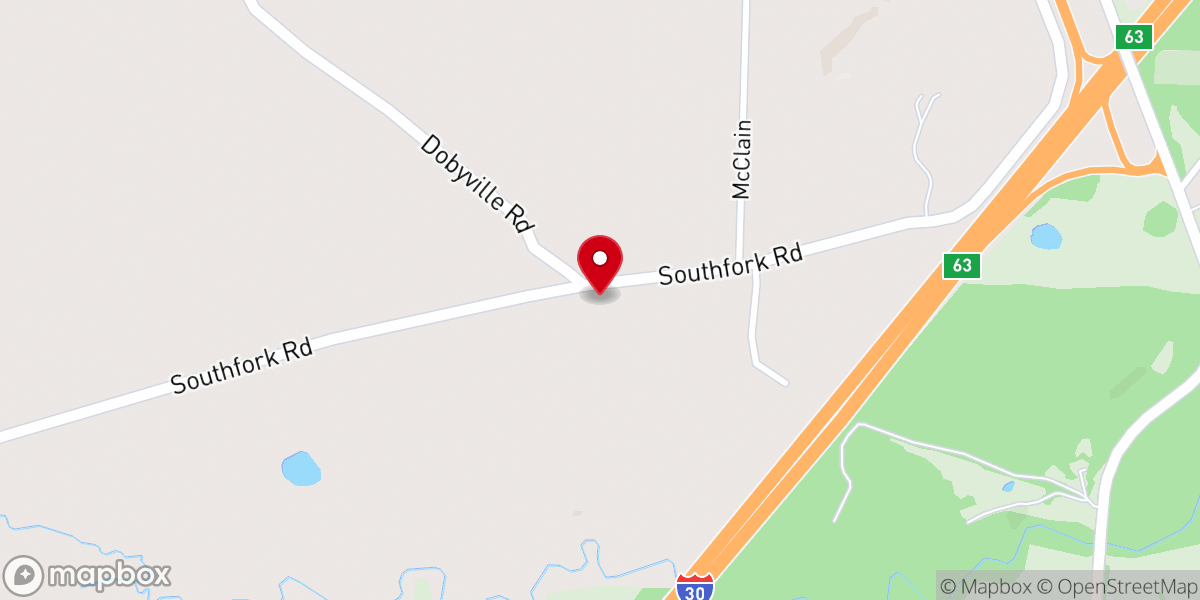 Map showing location of South Fork Baptist Church