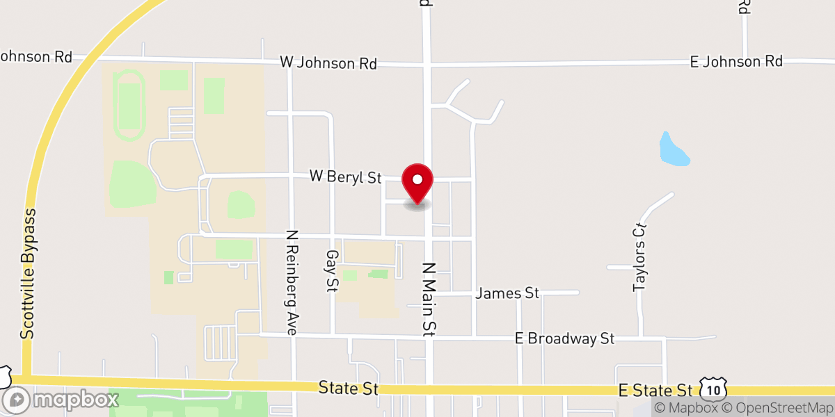 Map showing location of Redeemer Lutheran Church