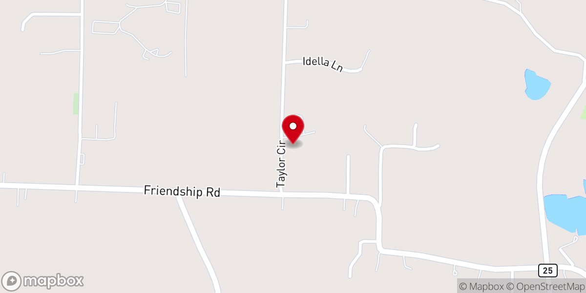 Map showing location of New Jerusalem Baptist Church- Conway