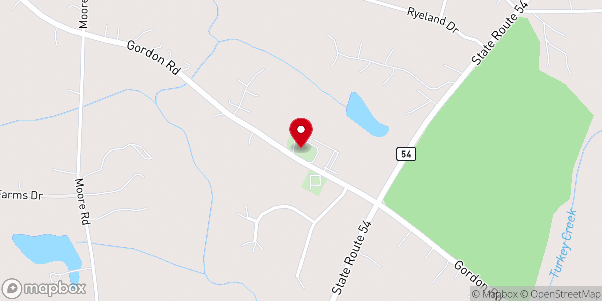 Map showing location of White Oak ARP Church