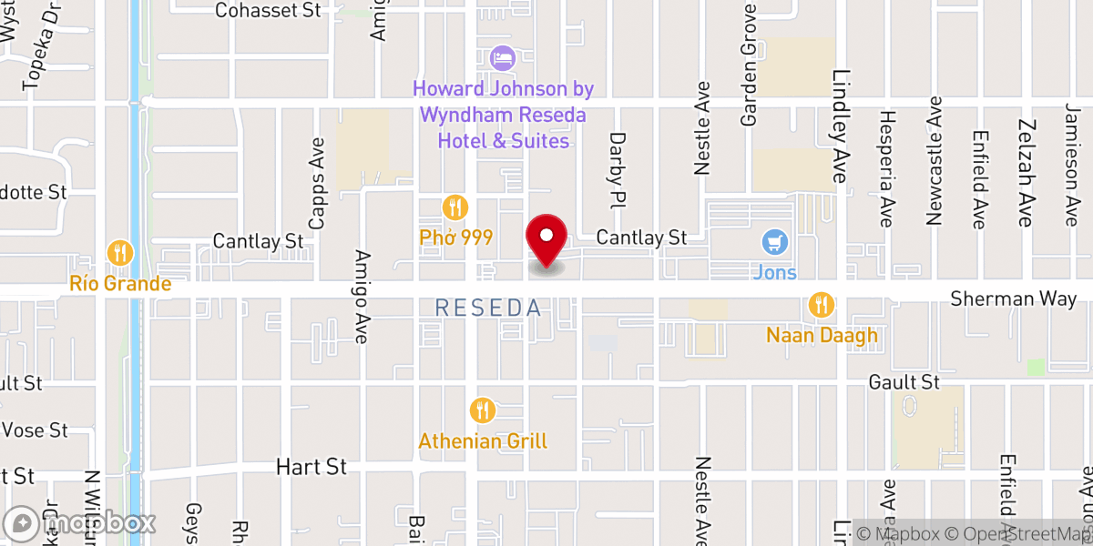 Map showing location of Iglesia de Reseda