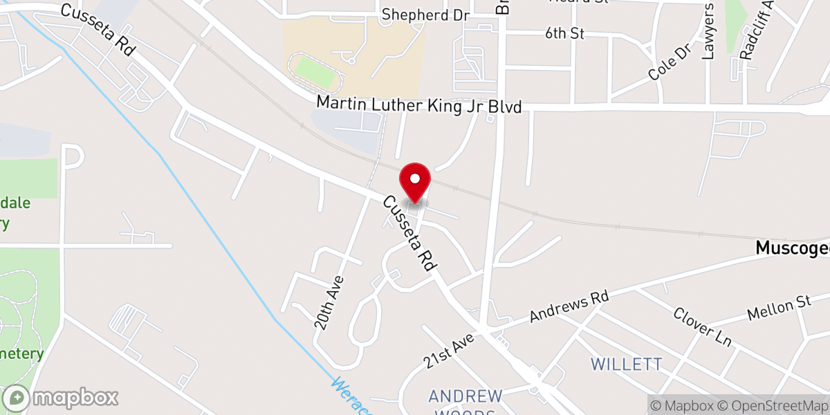 Map showing location of Grant Chapel AME Church