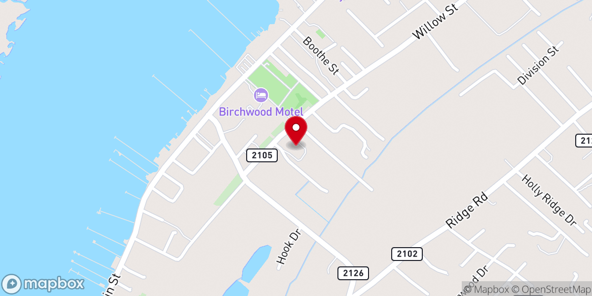 Map showing location of Island Baptist Church