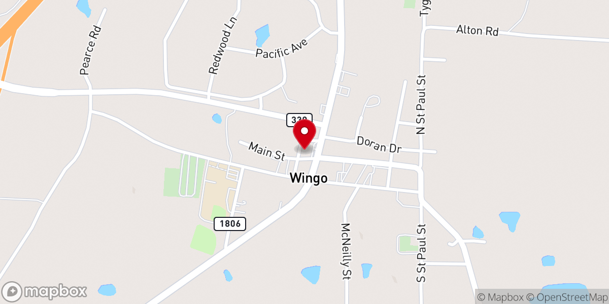 Map showing location of Wingo Church of Christ