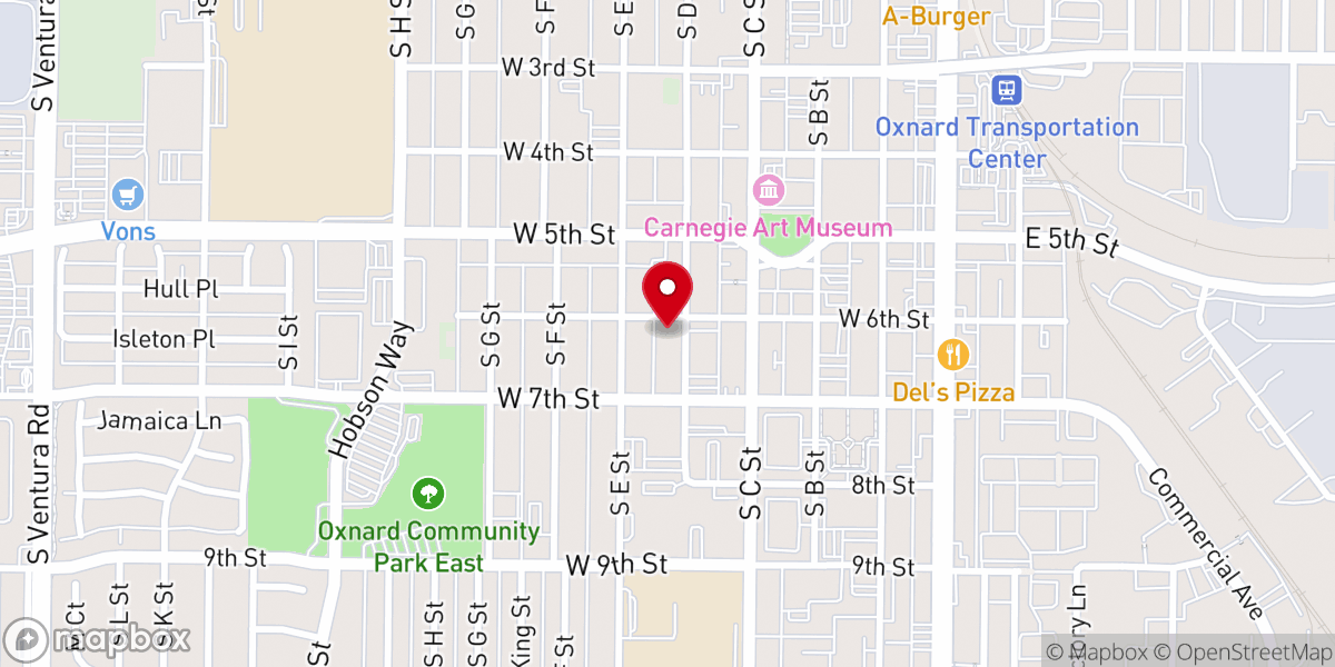 Map showing location of Ventura Korean Catholic Church