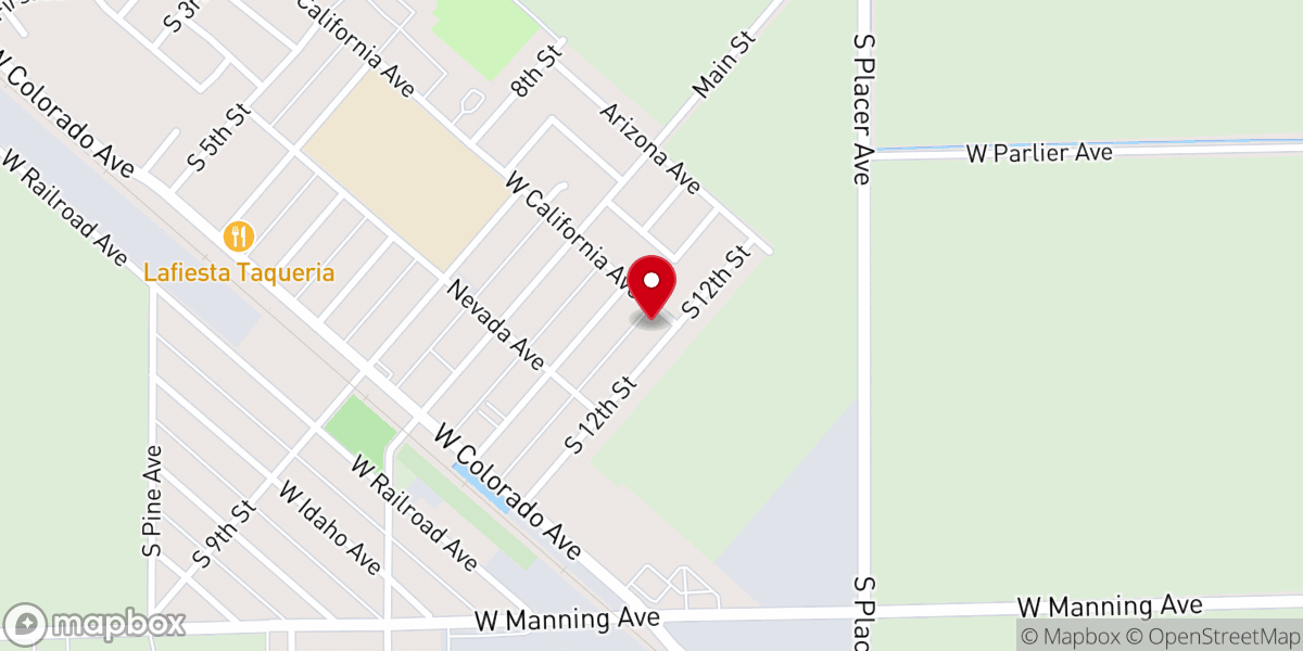 Map showing location of San Joaquin Apostolic Church