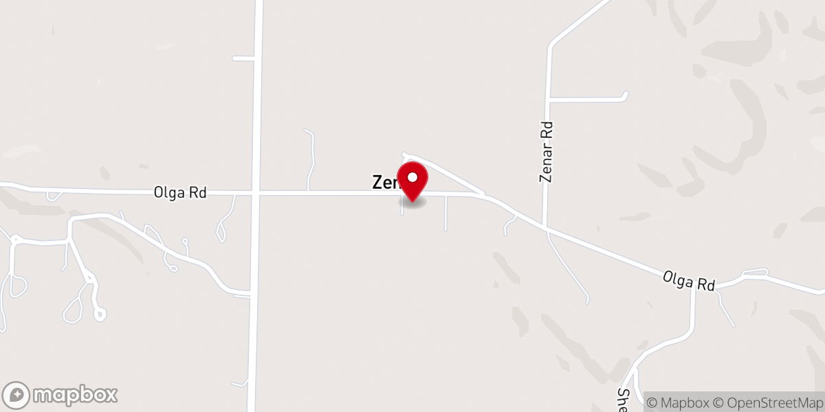 Map showing location of West Finley Baptist Church