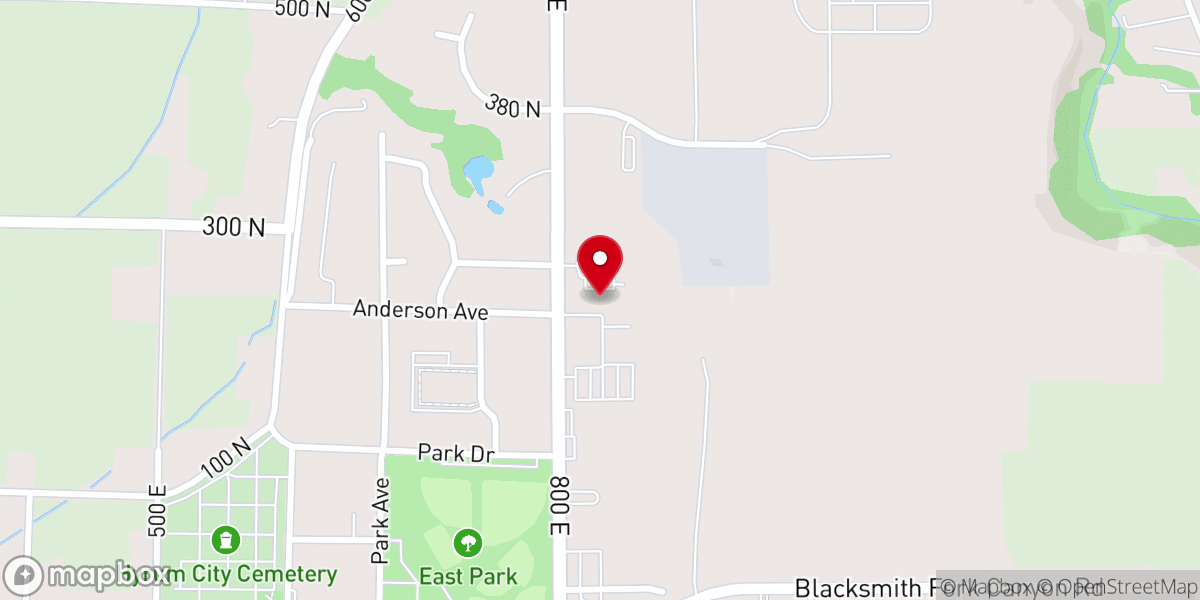 Map showing location of Emmanuel Baptist Church