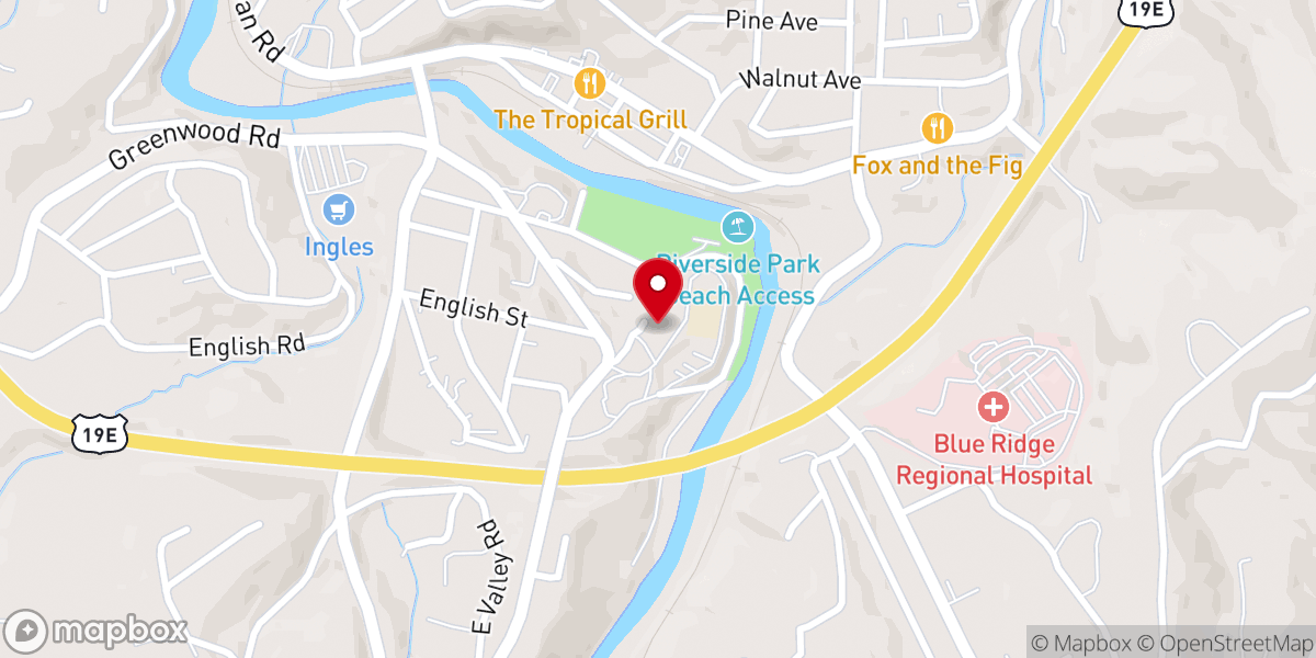 Map showing location of The Bridge Church of WNC
