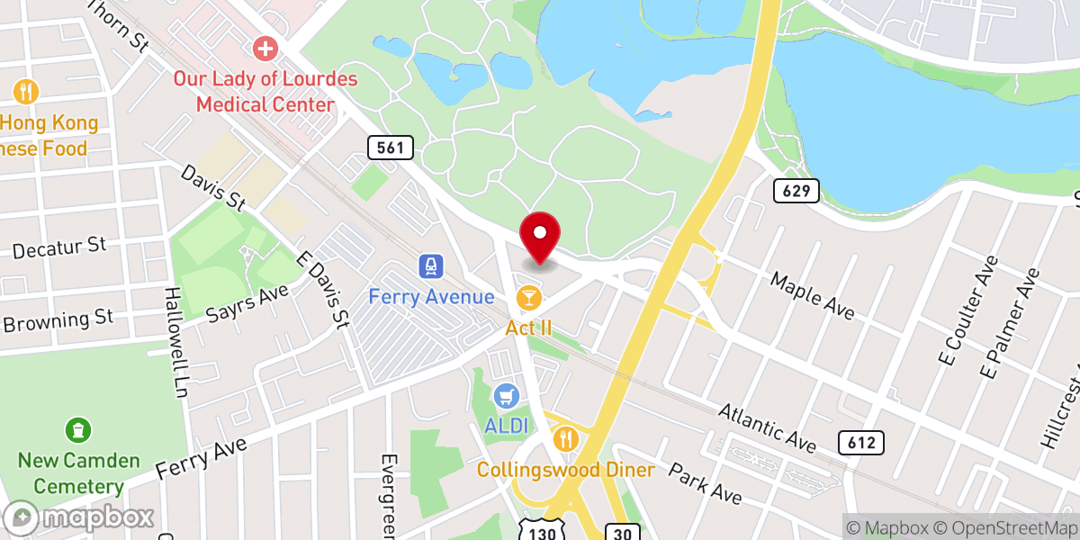 Map showing location of Catholic Charities