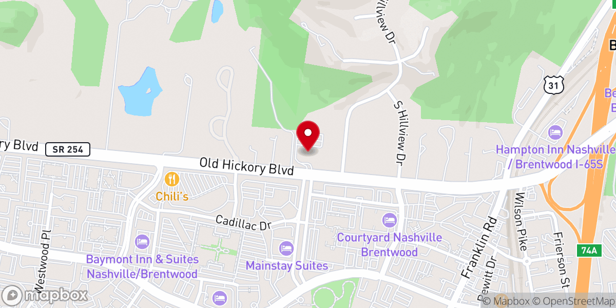 Map showing location of Nashville Korean United Methodist Church
