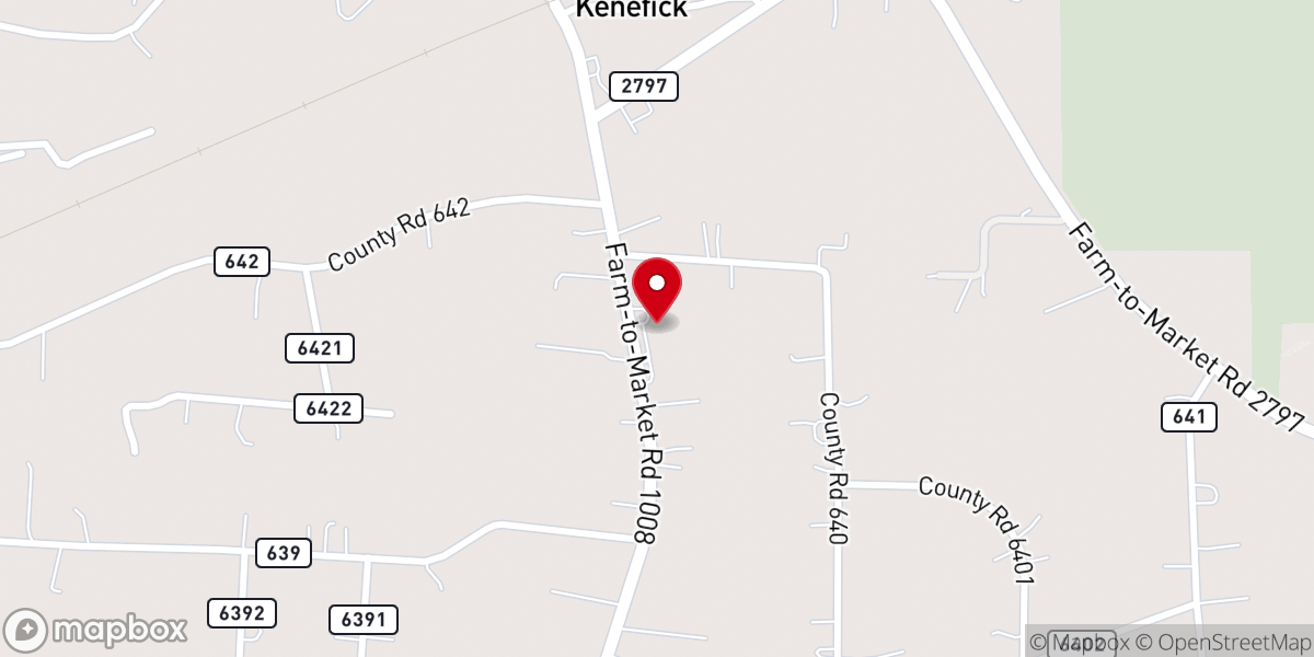Map showing location of Kenefick Southern Baptist Church