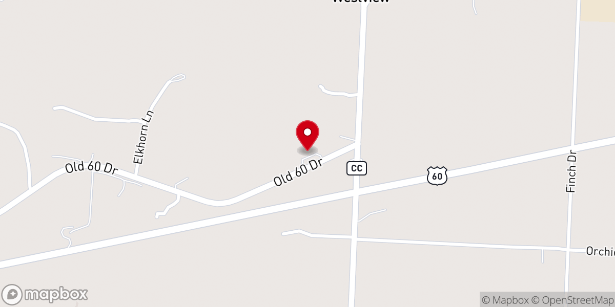 Map showing location of Bethany Baptist Church
