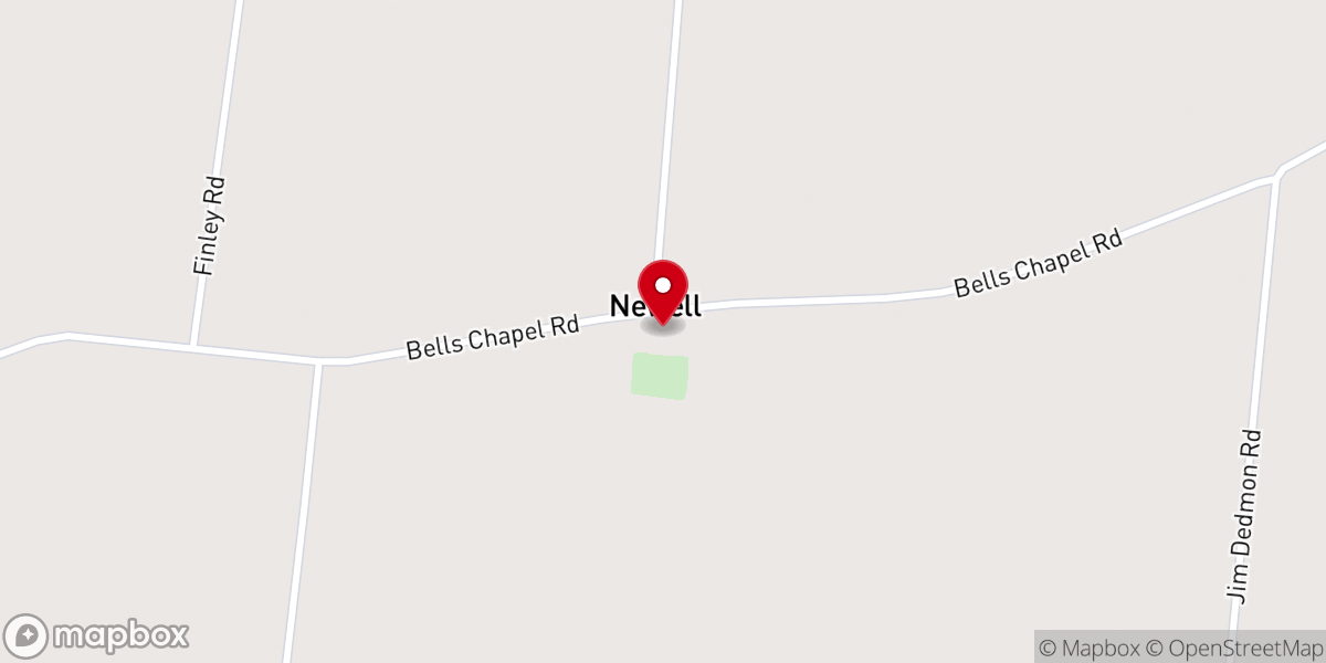 Map showing location of Bells Chapel