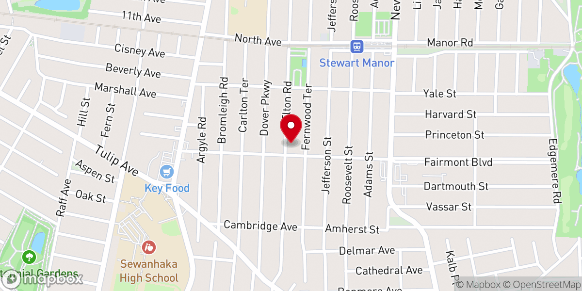 Map showing location of Saint James Lutheran Church of Stewart Manor
