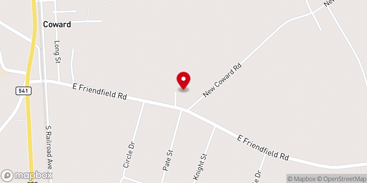 Map showing location of Tabernacle Freewill Baptist