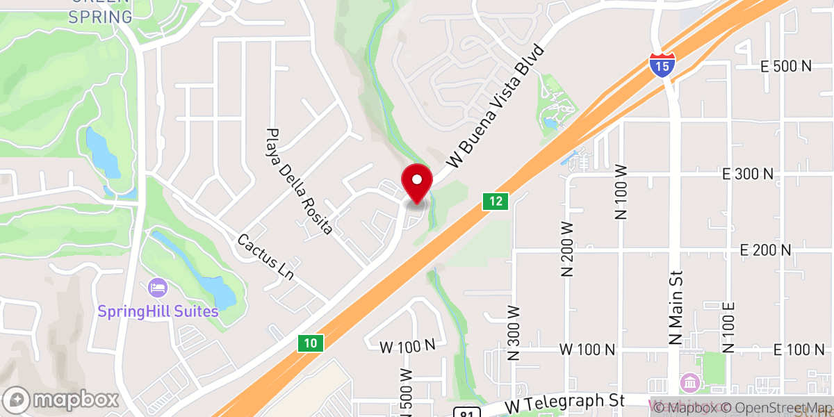 Map showing location of First Southern Baptist Church of St. George
