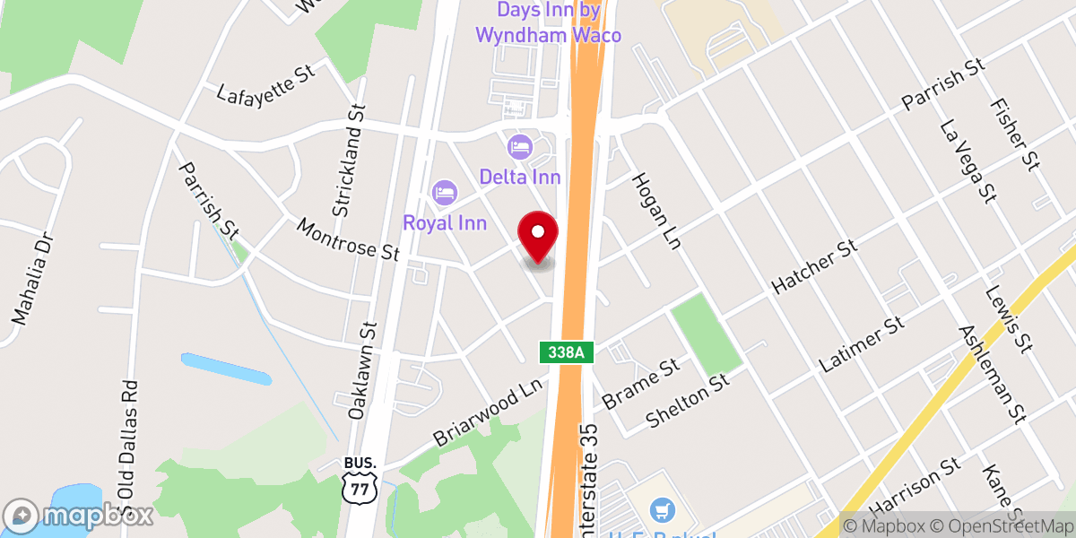 Map showing location of North 10th and Colcord Church of Christ