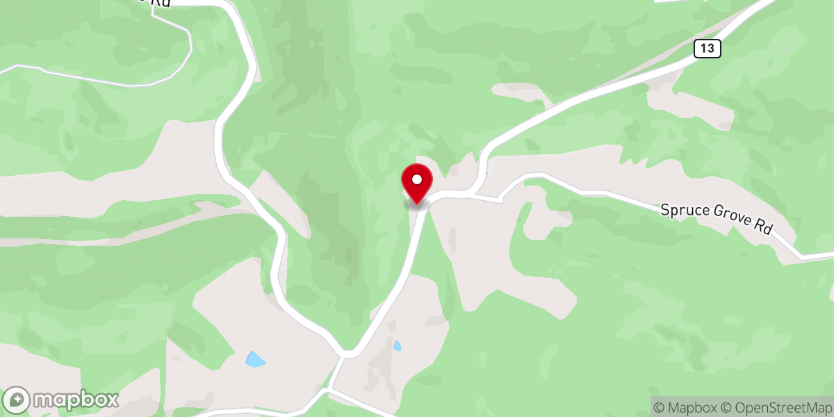 Map showing location of Spruce Grove Methodist Church