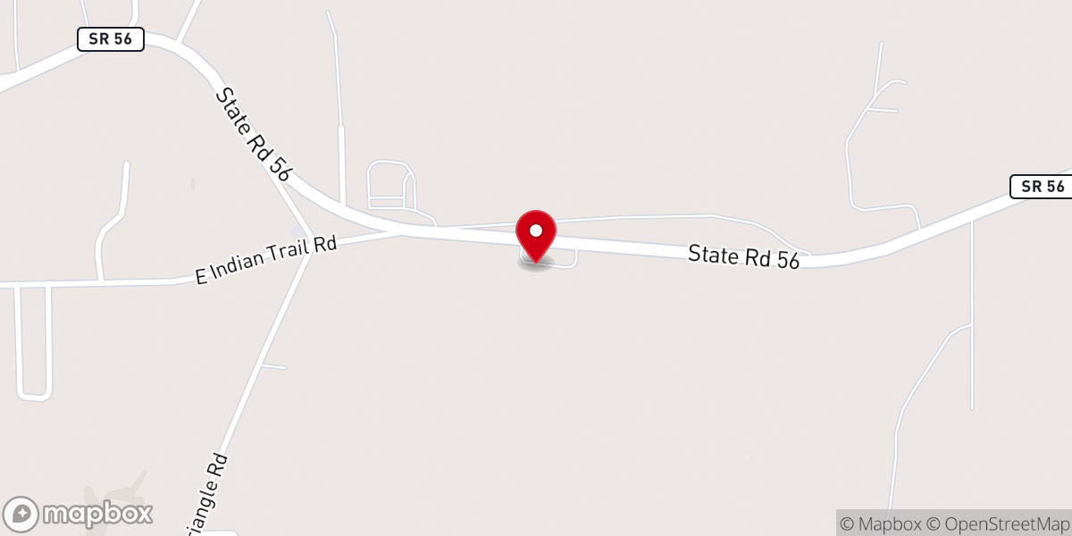 Map showing location of Eastview Baptist Church