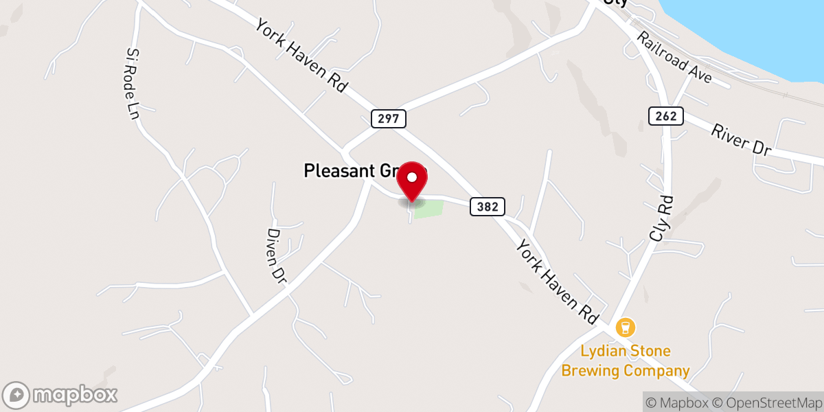 Map showing location of Plesant Grove United Methodist Church