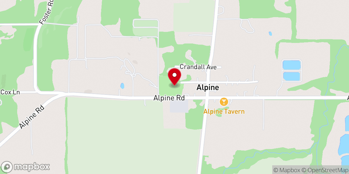 Map showing location of Alpine Chapel Park