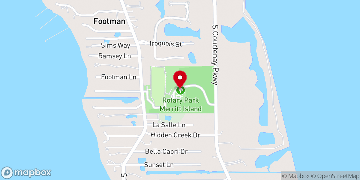 Map showing location of Rotary Park Merritt Island