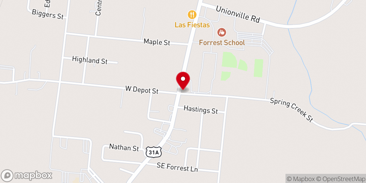 Map showing location of Marshall County Blessing Box