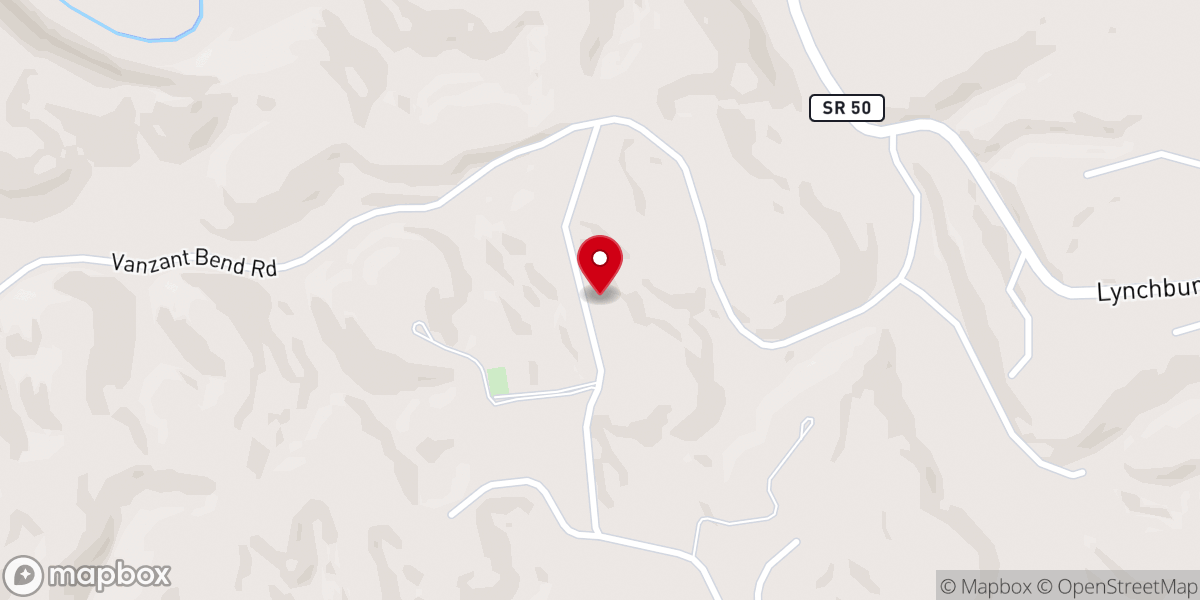Map showing location of Vernon Ridge Memorial Fellowship Church