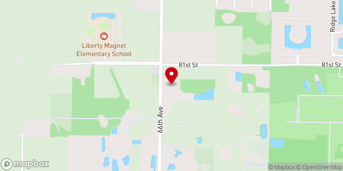 Map showing location of Lakeside Fellowship Church