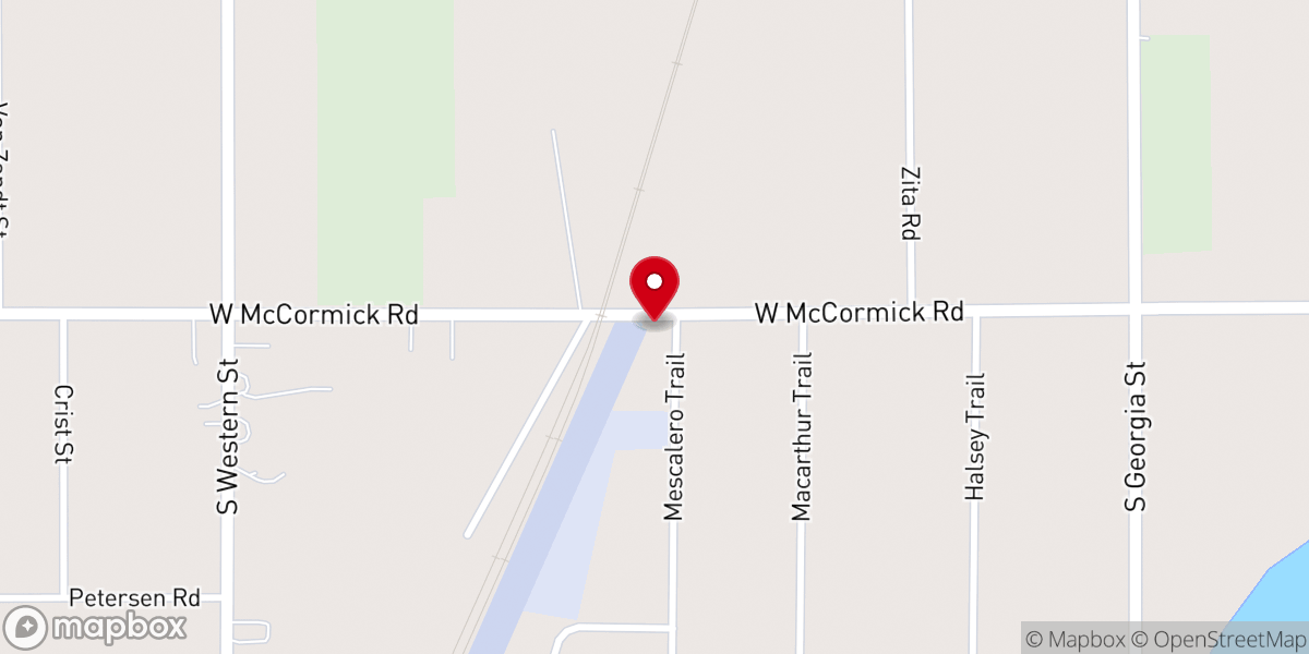 Map showing location of McCormick Road Fellowship