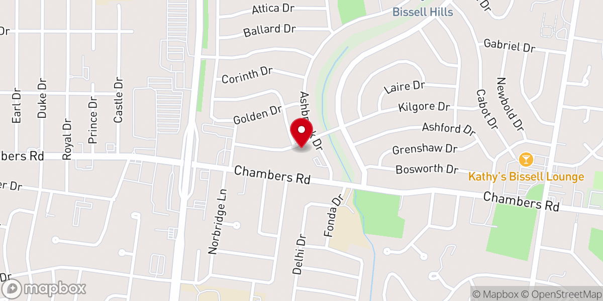 Map showing location of Bellefontaine Baptist Church