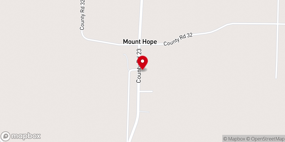 Map showing location of Mount Hope Church of Christ
