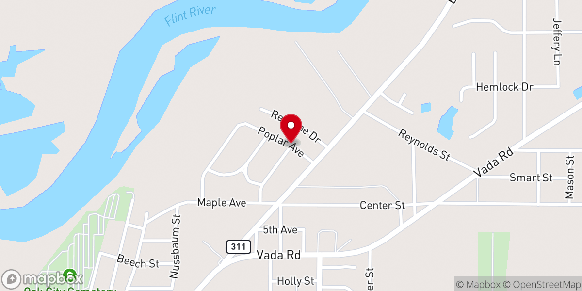 Map showing location of Morris Temple Community Church