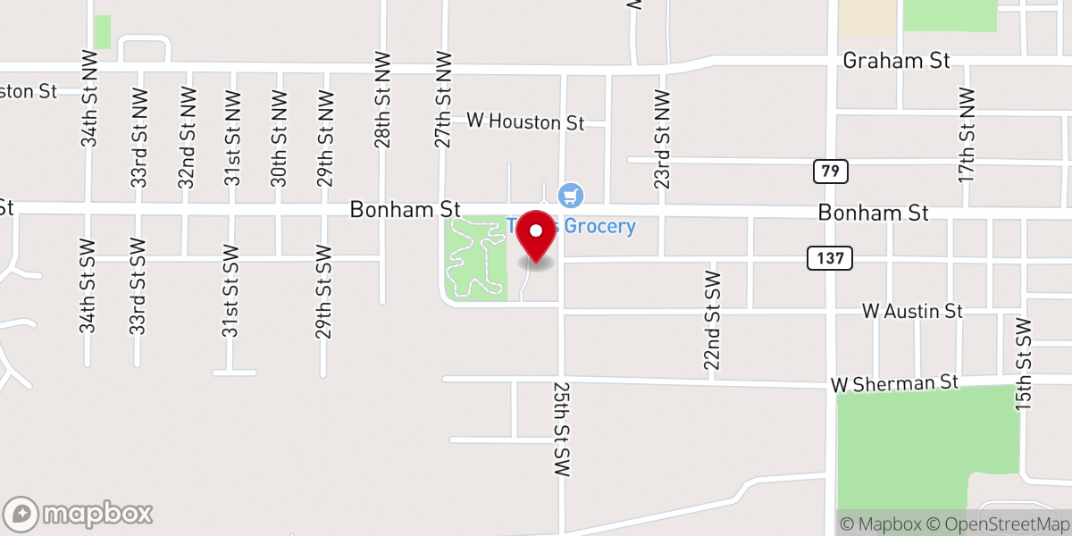 Map showing location of Oak Park United Methodist Church