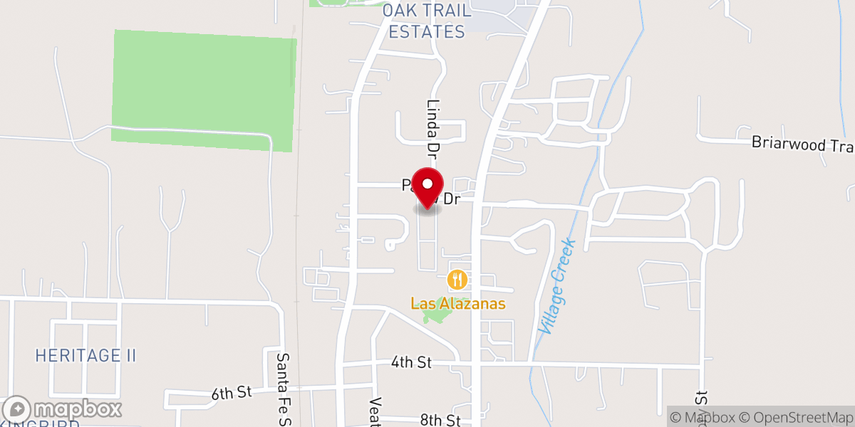 Map showing location of Joshua Methodist Church