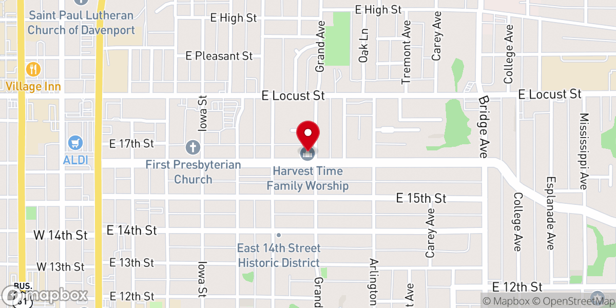 Map showing location of Harvest Time Family Worship