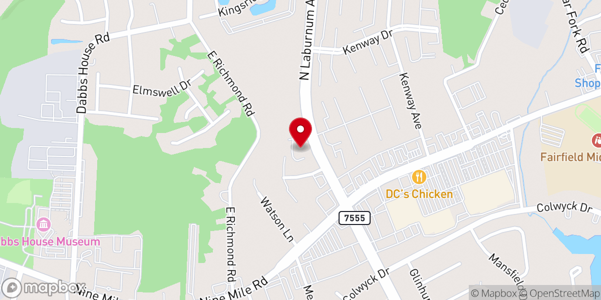 Map showing location of Village Presbyterian Church