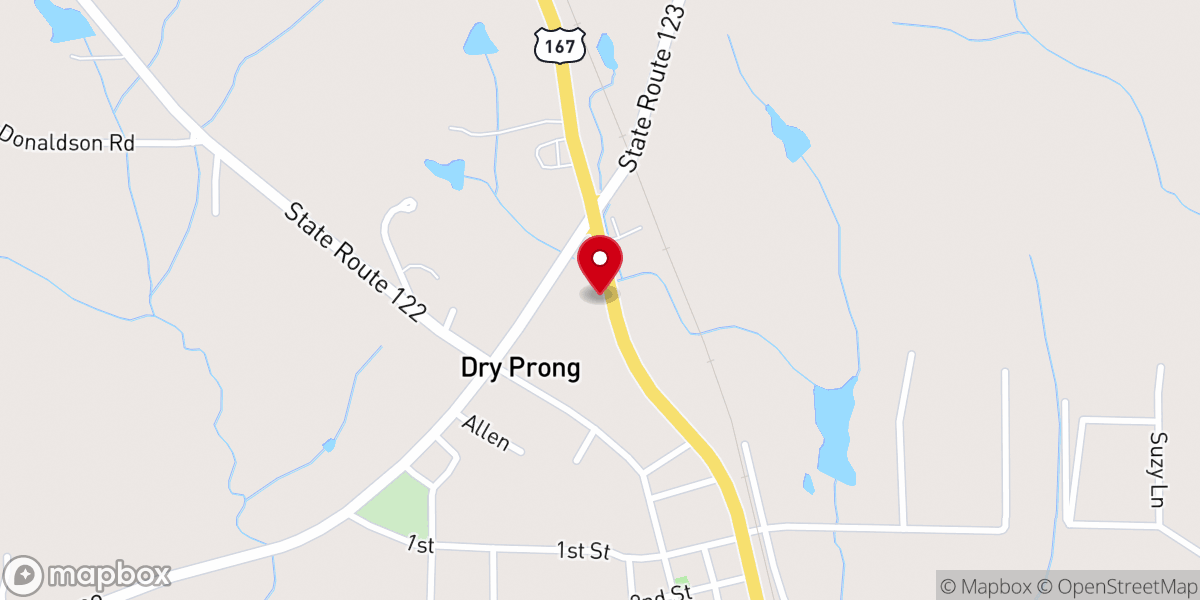 Map showing location of Dry Prong UPC