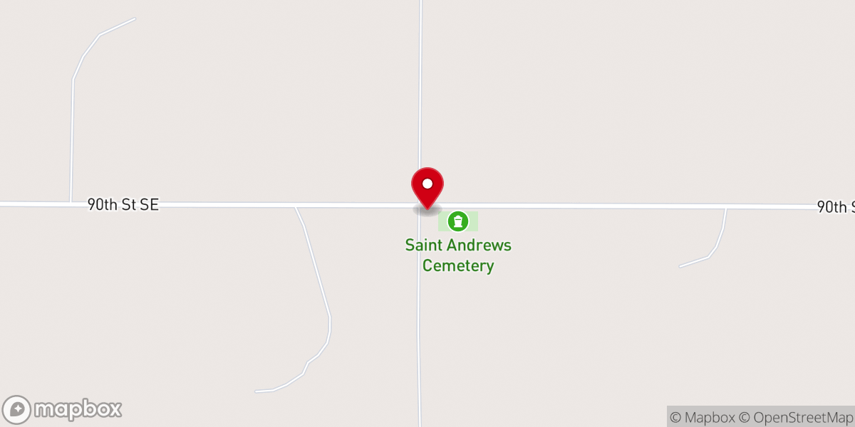 Map showing location of St. Andrew's Church