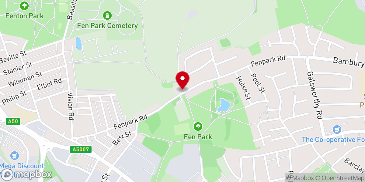 Map showing location of Fenton Park Methodist Church