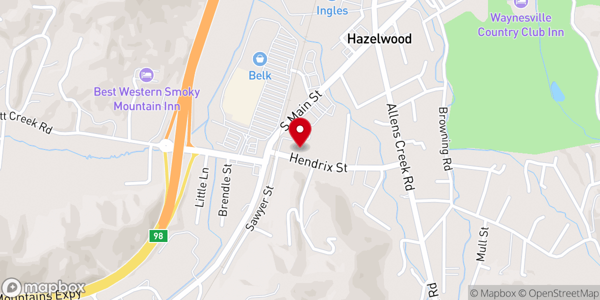 Map showing location of Faith United Methodist Church
